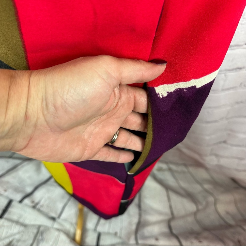 Loft Ann Taylor Color Block Midi Shift Dress Sz 2… - image 3